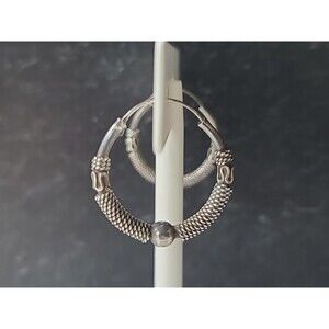 925 Sterling Silver Hoop Pierced Earrings Vintage, READ Description